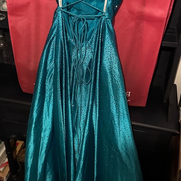 Sherri Hill Beaded Jade Size 10 Prom Dress Style #54856 - Picture 8 of 9